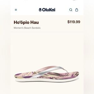 OluKai Women's Ho'opio Hau Beach Sandals - Silver and Purple